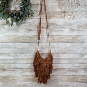 Mossimo Caramel Fringe Crossbody Purse